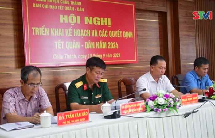 Châu Thành triển khai Kế hoạch tổ chức Tết Quân - Dân năm 2024